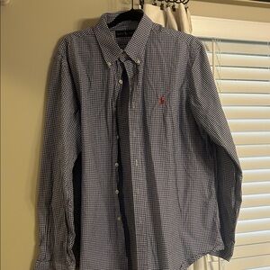 Ralph Lauren blue and white gingham button up